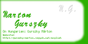 marton gurszky business card