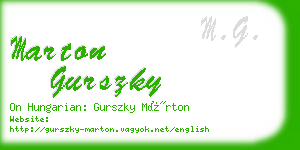 marton gurszky business card